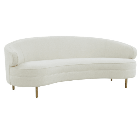 Safavieh Primrose Bouclé Curved Sofa in Ivory