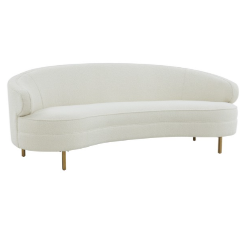 Safavieh Primrose Bouclé Curved Sofa in Ivory