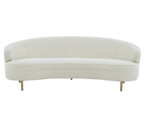 Safavieh Primrose Bouclé Curved Sofa in Ivory