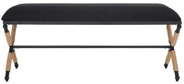 Safavieh Carmelo Black Hemp Wrapped Bench