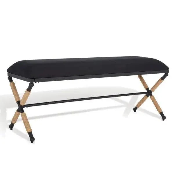 Safavieh Carmelo Black Hemp Wrapped Bench