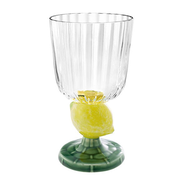 Bordallo Pinheiro Carmen Ceramic Goblet with Lemon Design