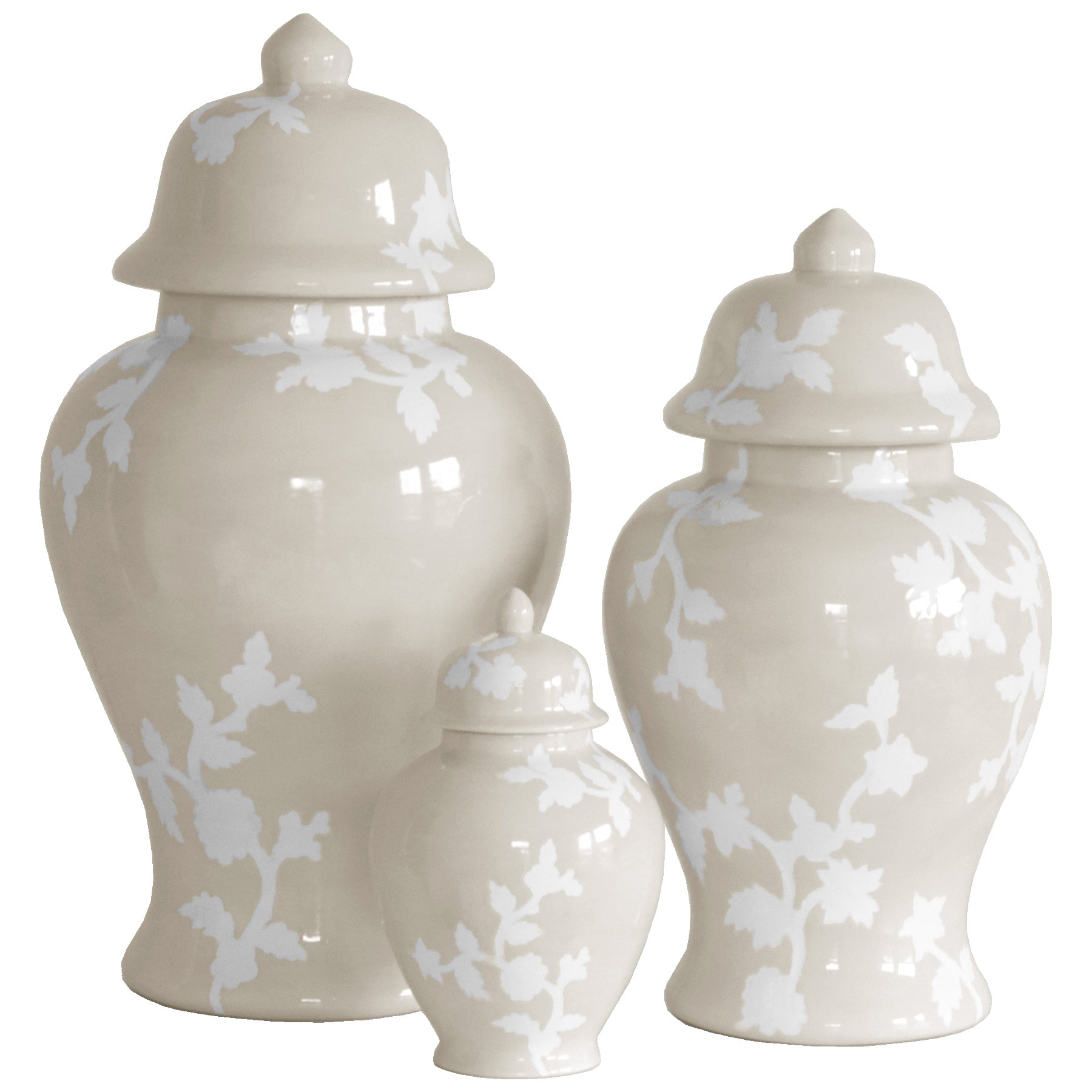 Chinoiserie Dreams Ginger Jars in Beige