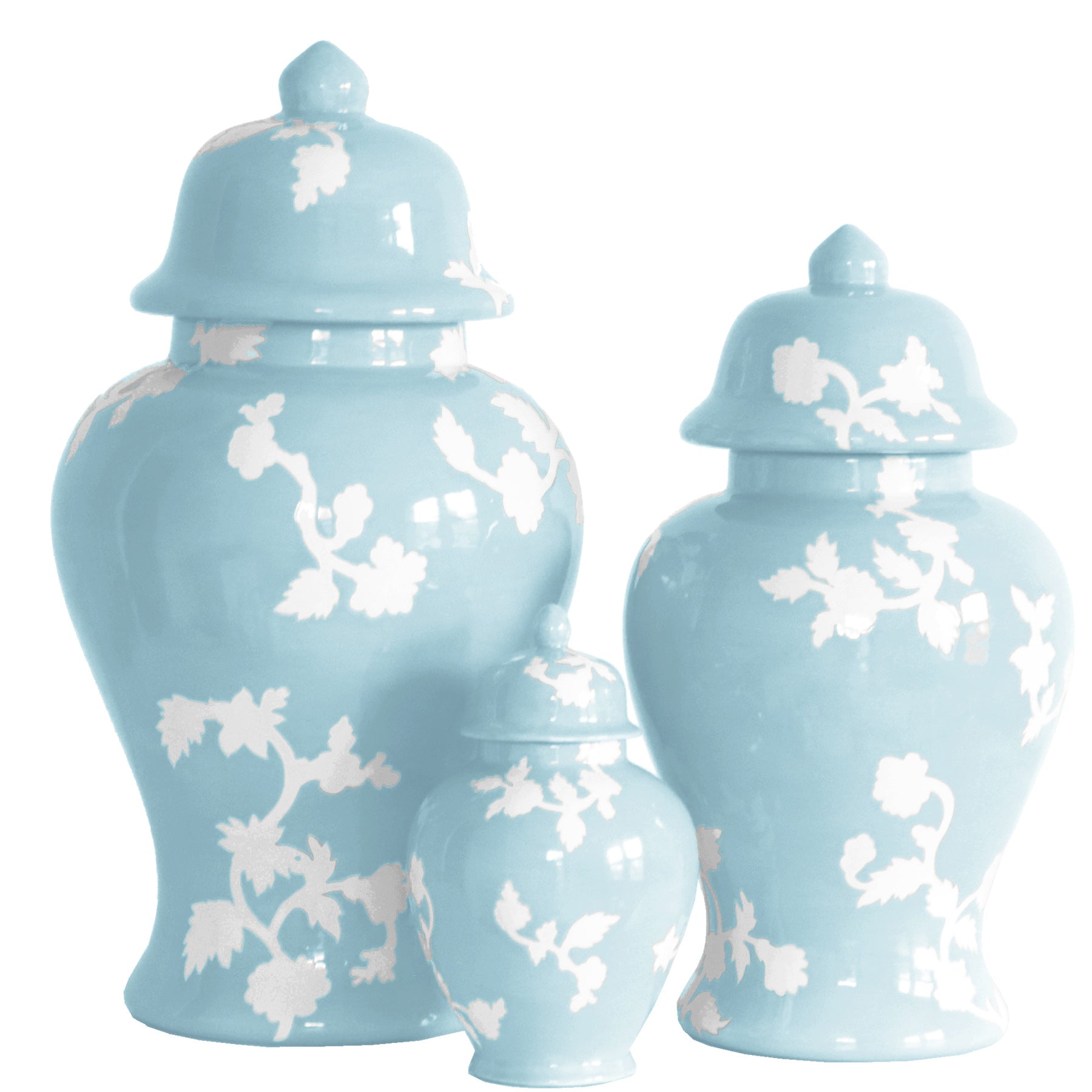 Chinoiserie Dreams Ginger Jars in Robin's Egg Blue