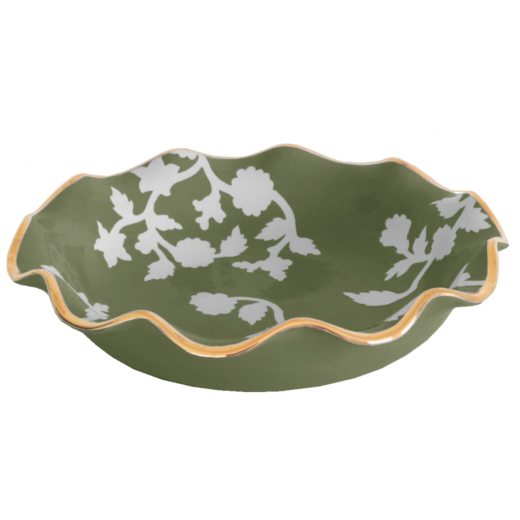 Chinoiserie Dreams Scalloped Bowls with 22K Gold Accent