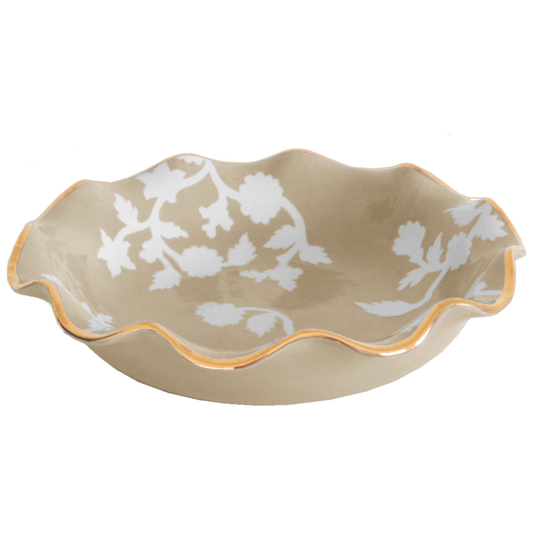 Chinoiserie Dreams Scalloped Bowls with 22K Gold Accent