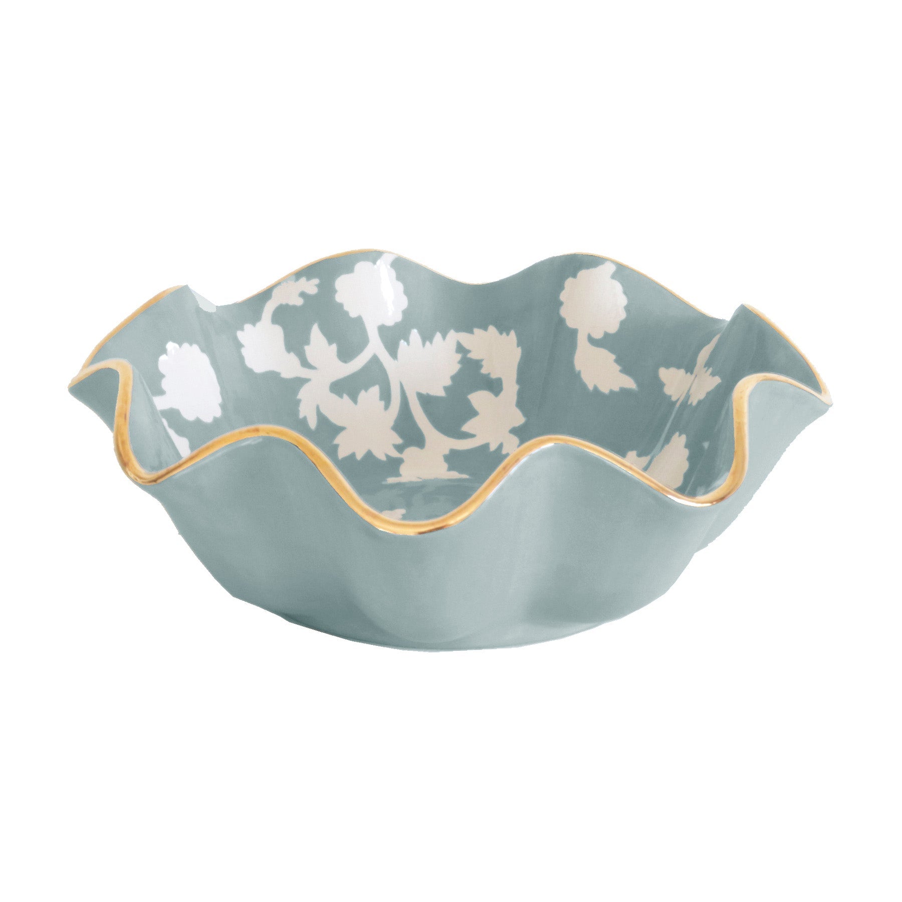 Chinoiserie Dreams Scalloped Bowls with 22K Gold Accent