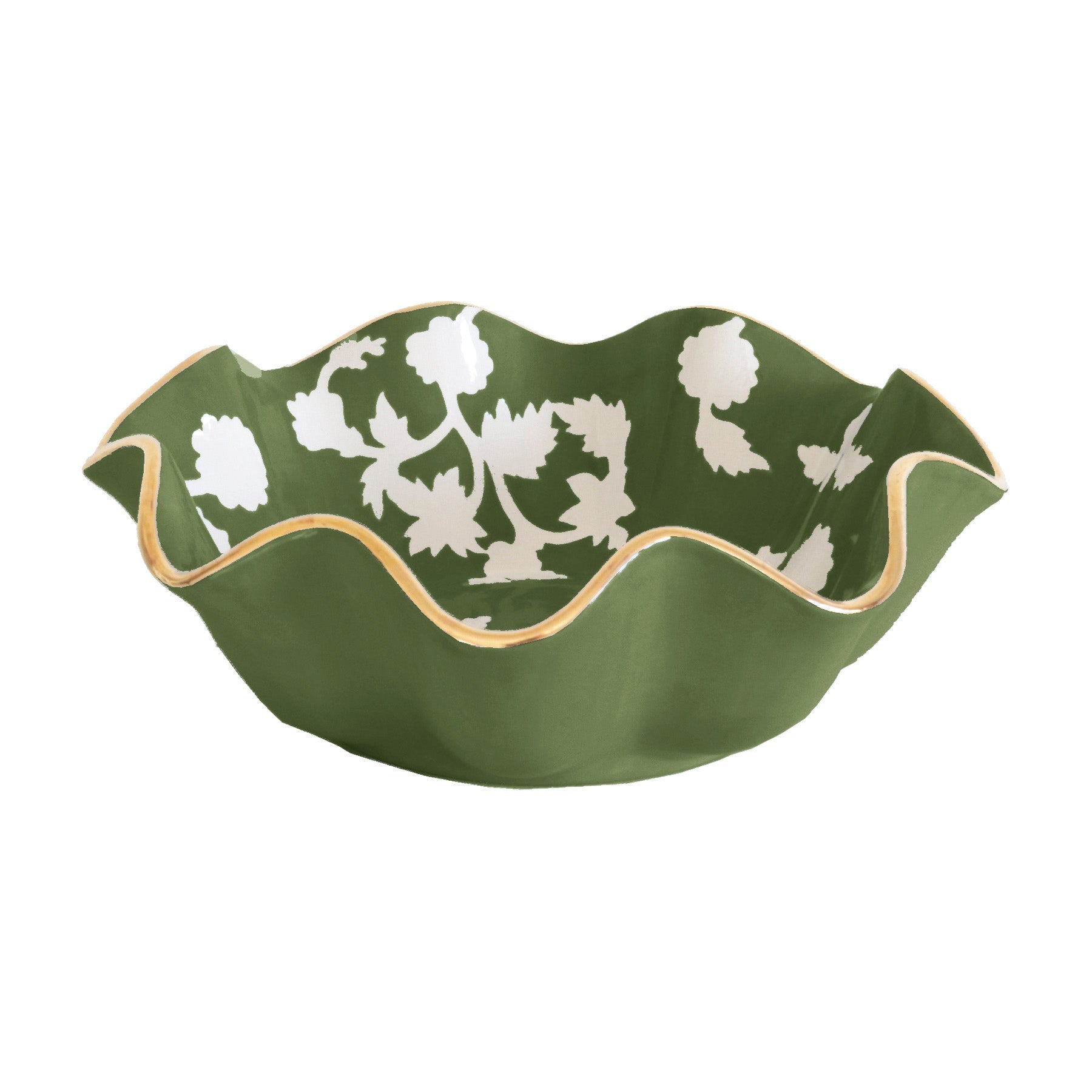 Chinoiserie Dreams Scalloped Bowls with 22K Gold Accent