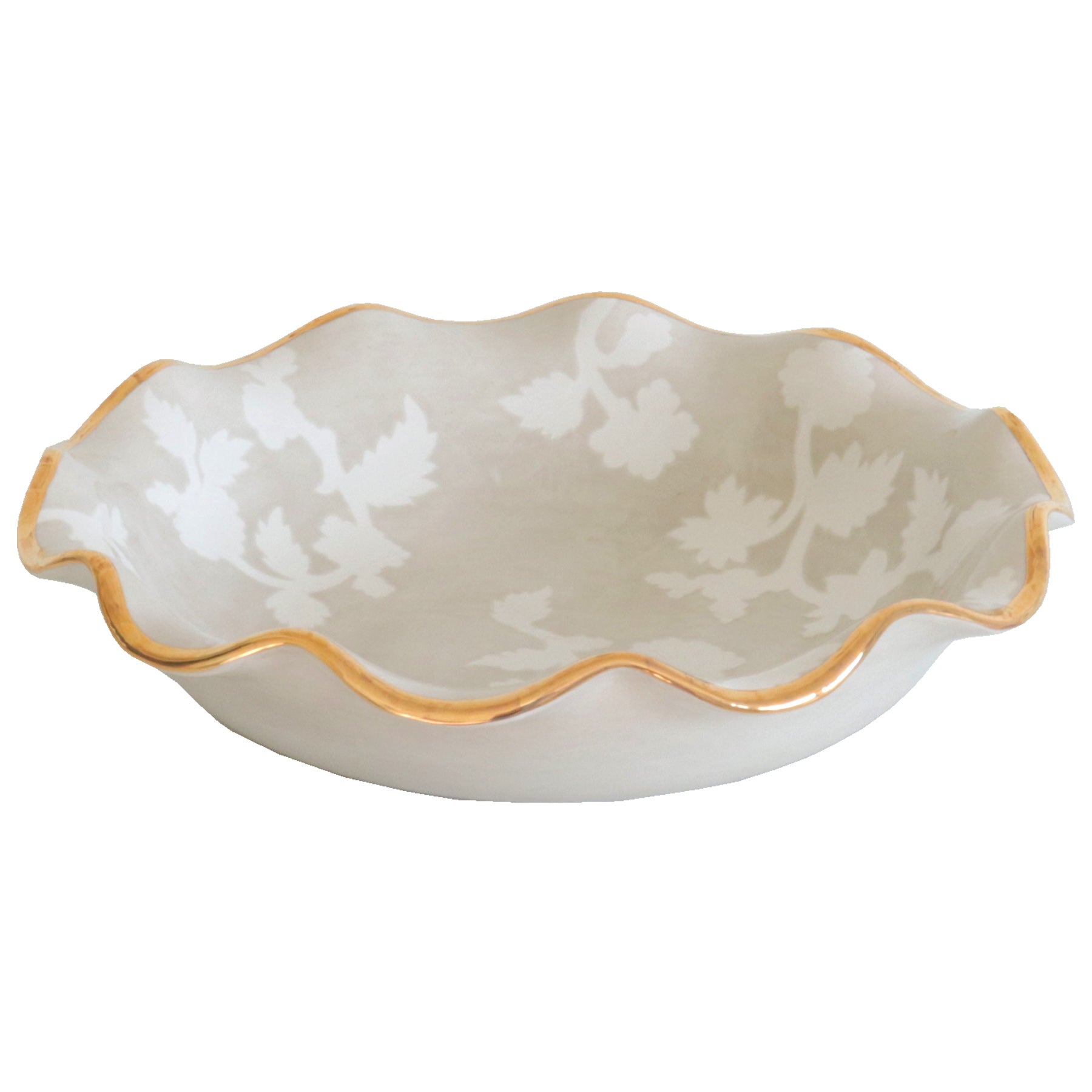 Chinoiserie Dreams Scalloped Bowls with 22K Gold Accent