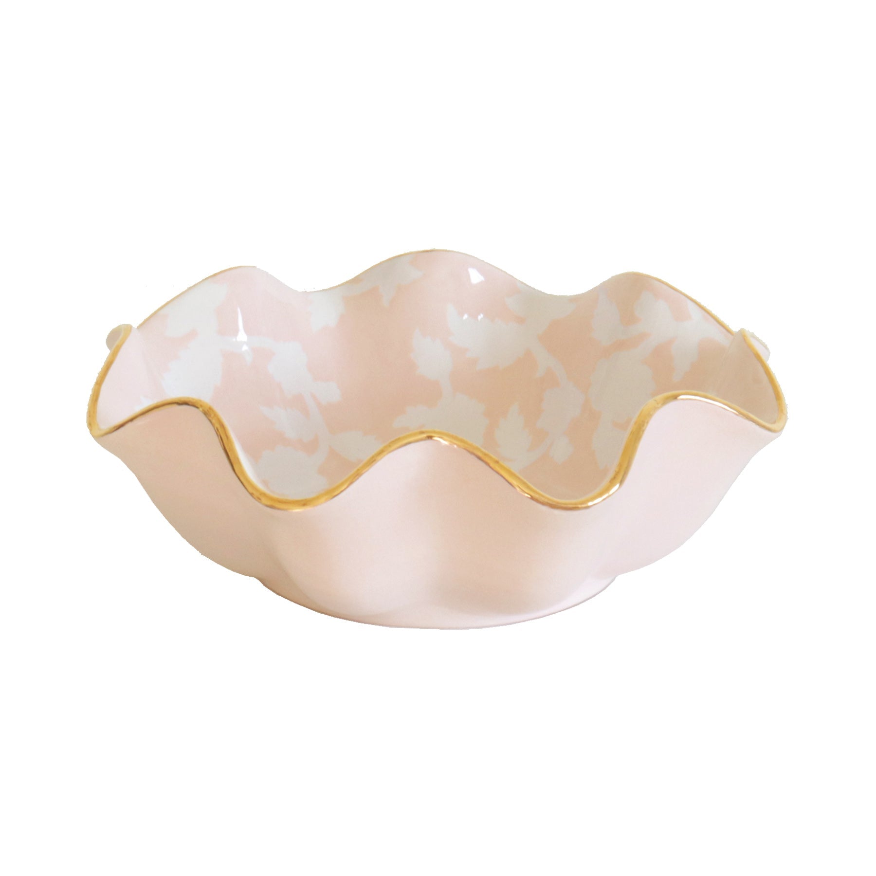 Chinoiserie Dreams Scalloped Bowls with 22K Gold Accent