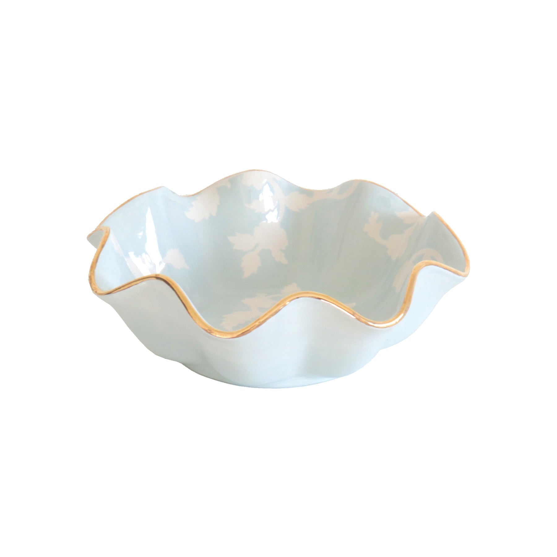 Chinoiserie Dreams Scalloped Bowls with 22K Gold Accent