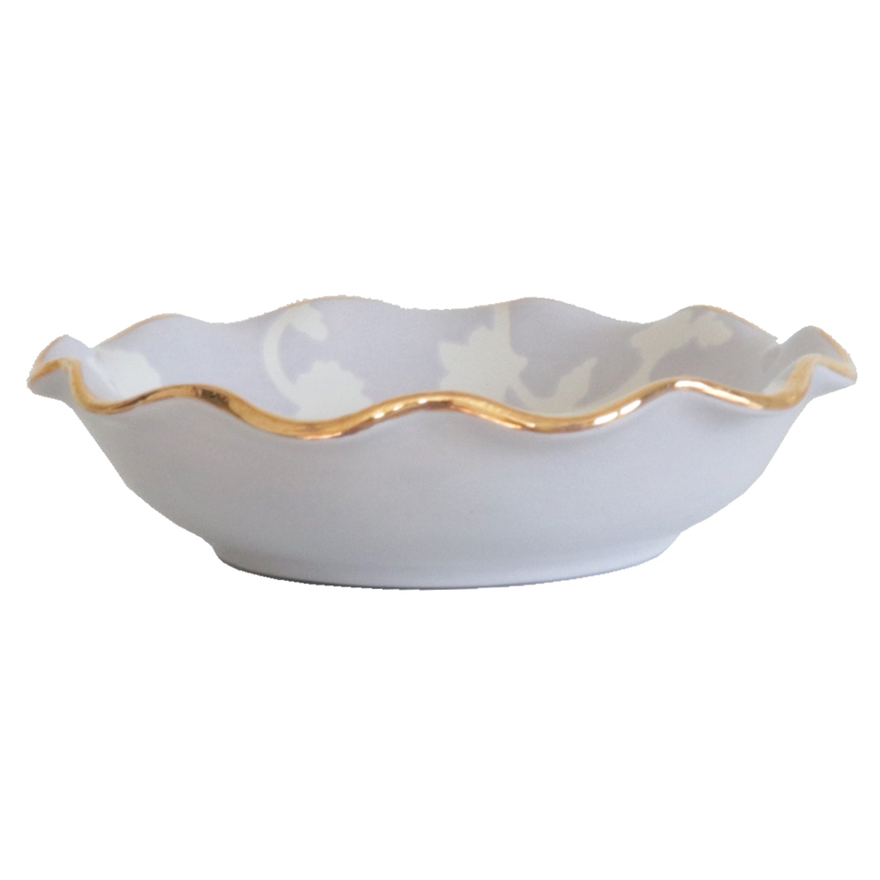 Chinoiserie Dreams Scalloped Bowls with 22K Gold Accent