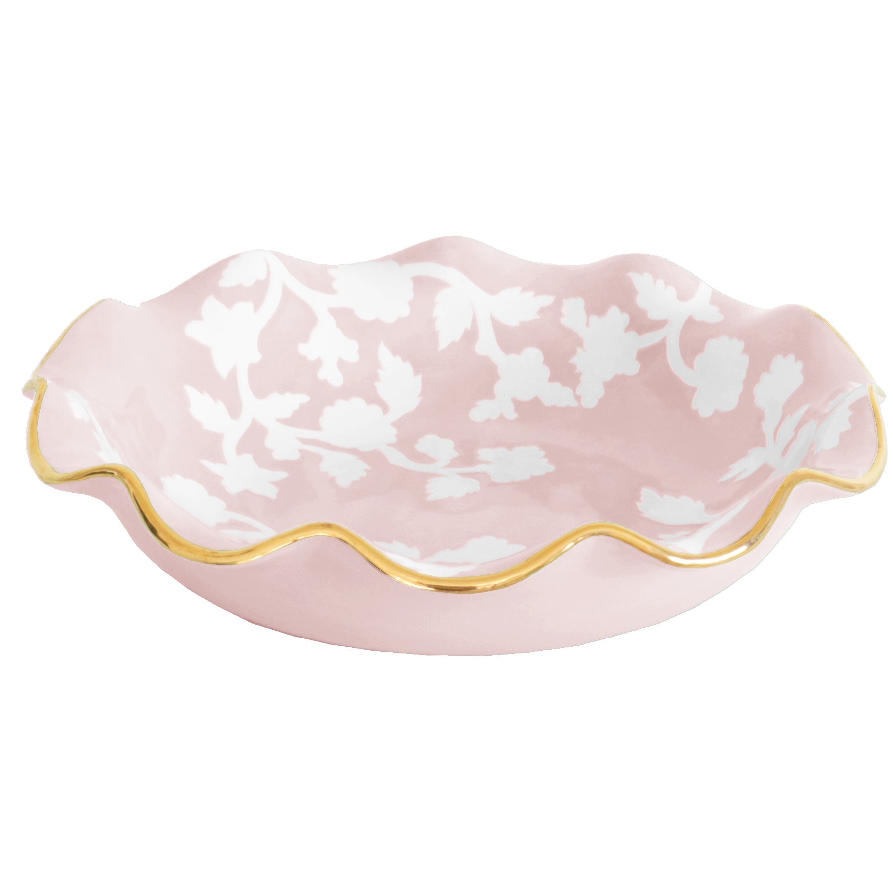 Chinoiserie Dreams Scalloped Bowls with 22K Gold Accent