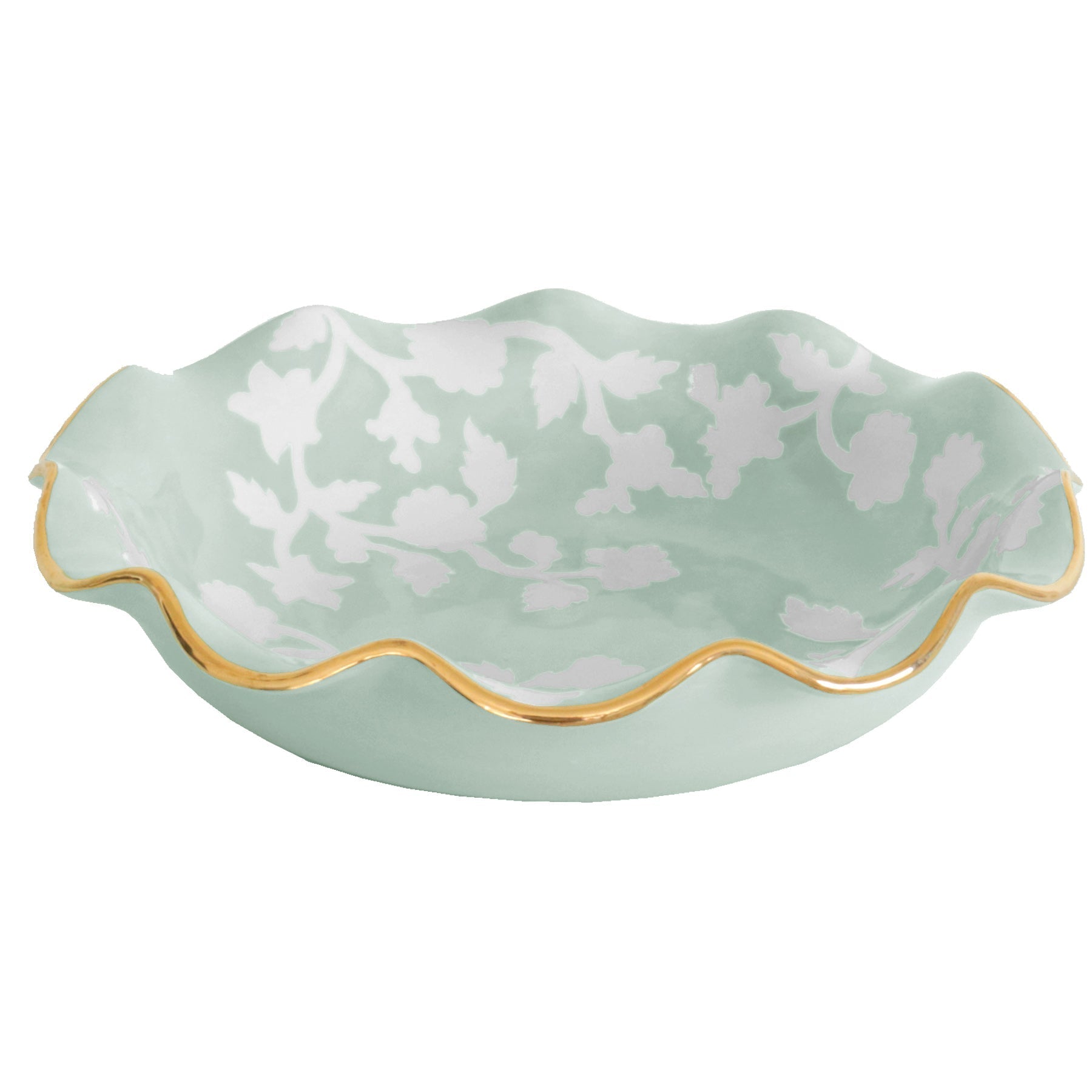 Chinoiserie Dreams Scalloped Bowls with 22K Gold Accent