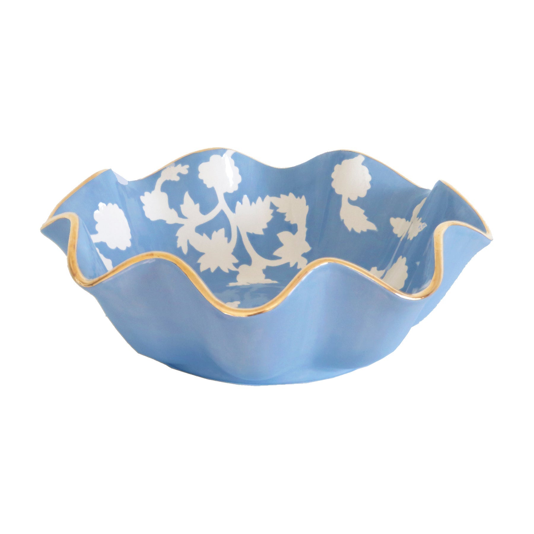 Chinoiserie Dreams Scalloped Bowls with 22K Gold Accent