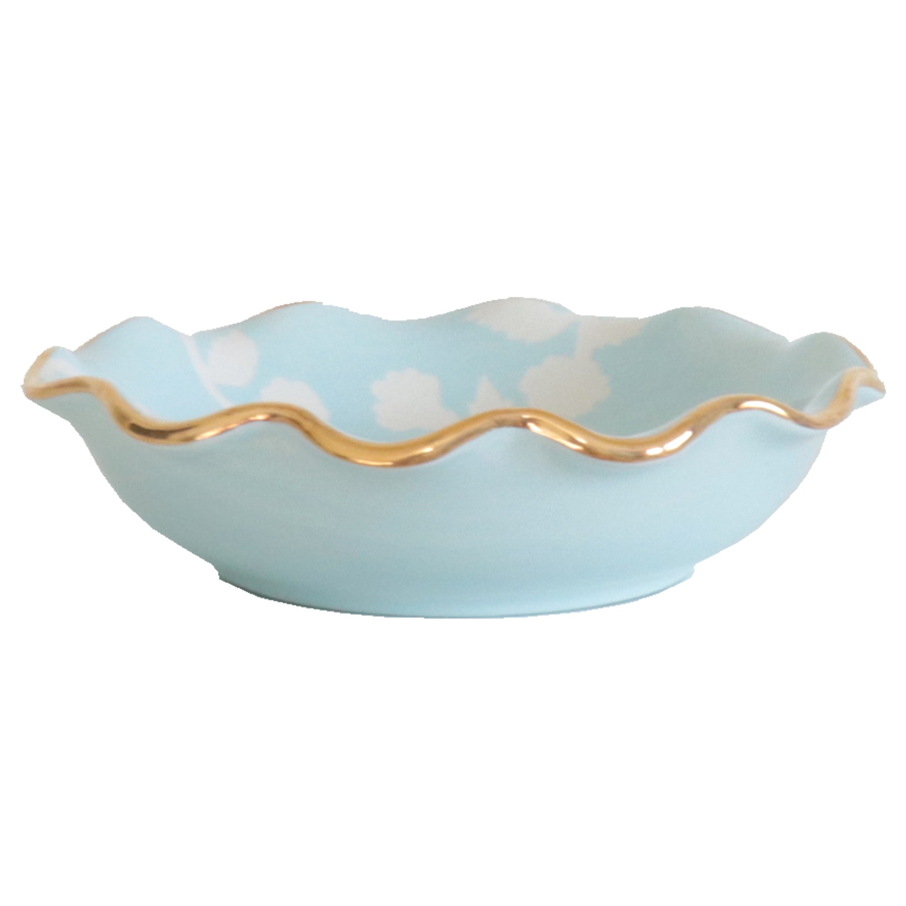 Chinoiserie Dreams Scalloped Bowls with 22K Gold Accent