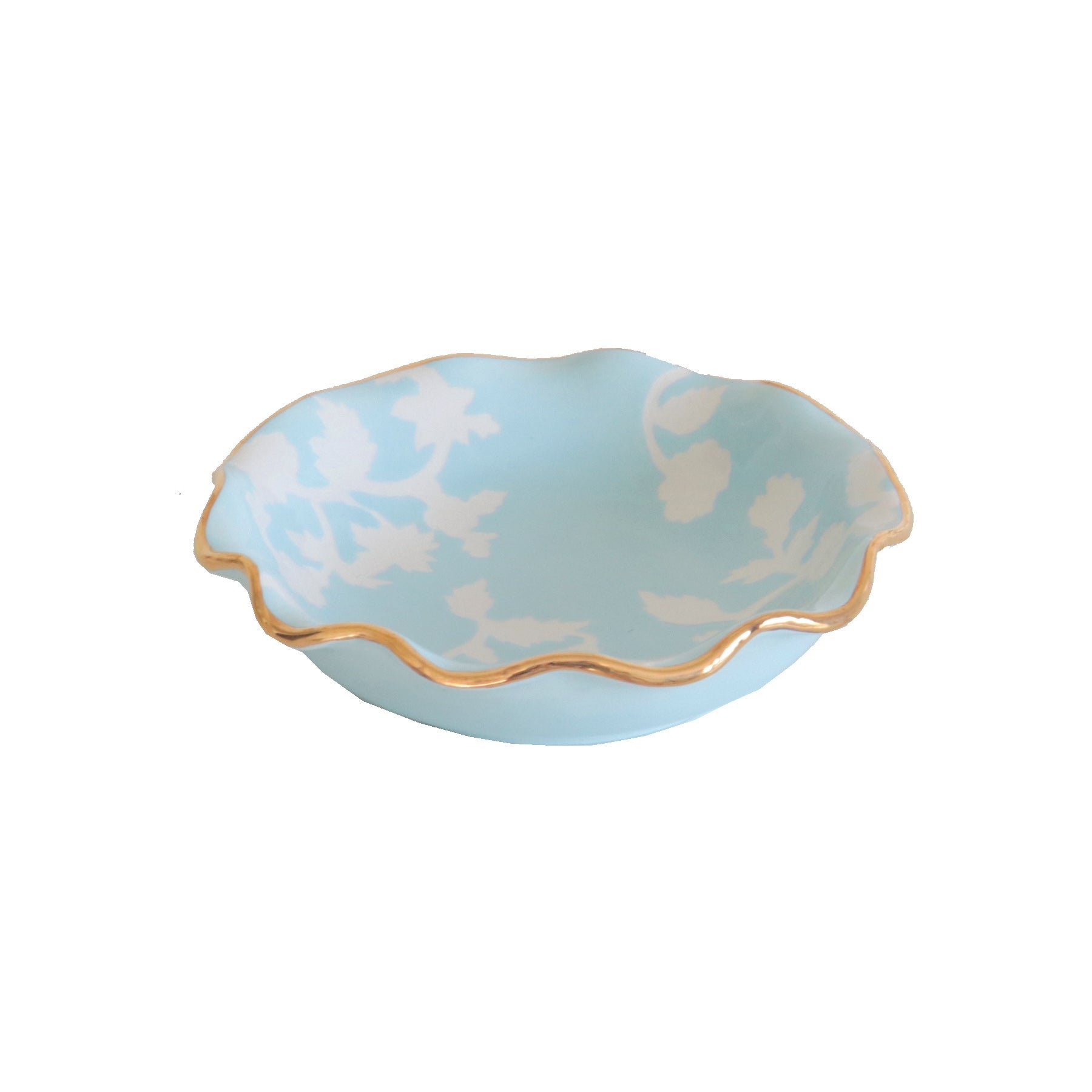 Chinoiserie Dreams Scalloped Bowls with 22K Gold Accent