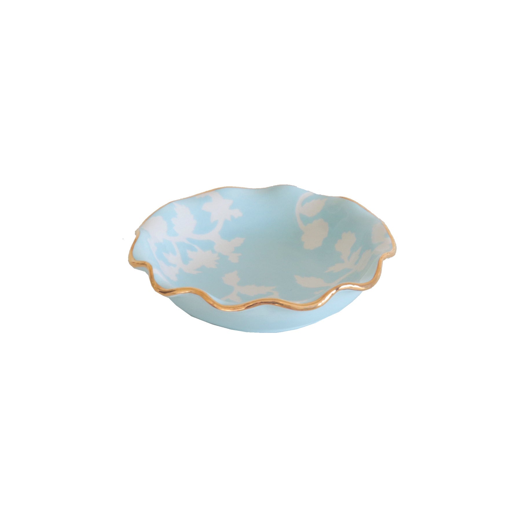 Chinoiserie Dreams Scalloped Bowls with 22K Gold Accent