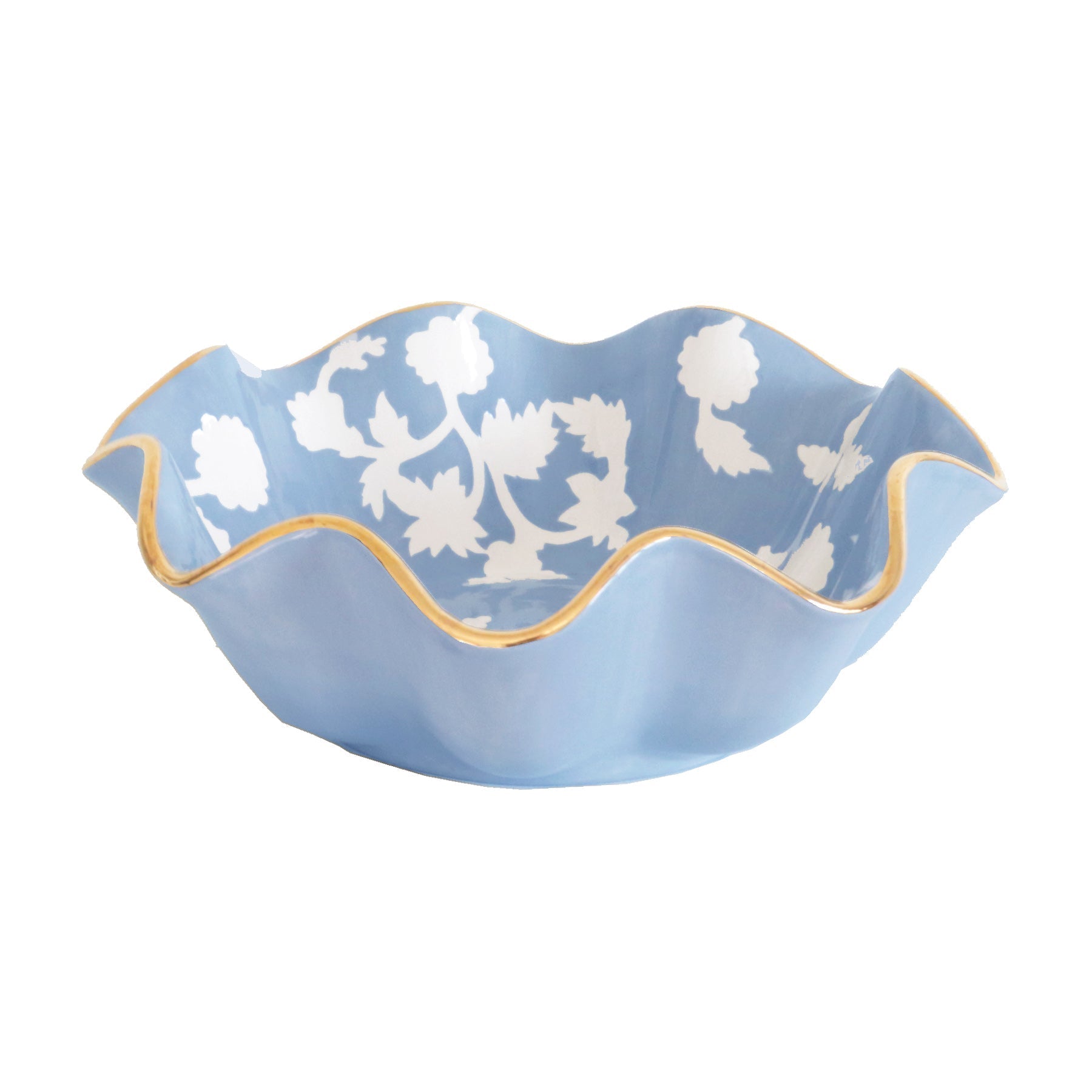 Chinoiserie Dreams Scalloped Bowls with 22K Gold Accent