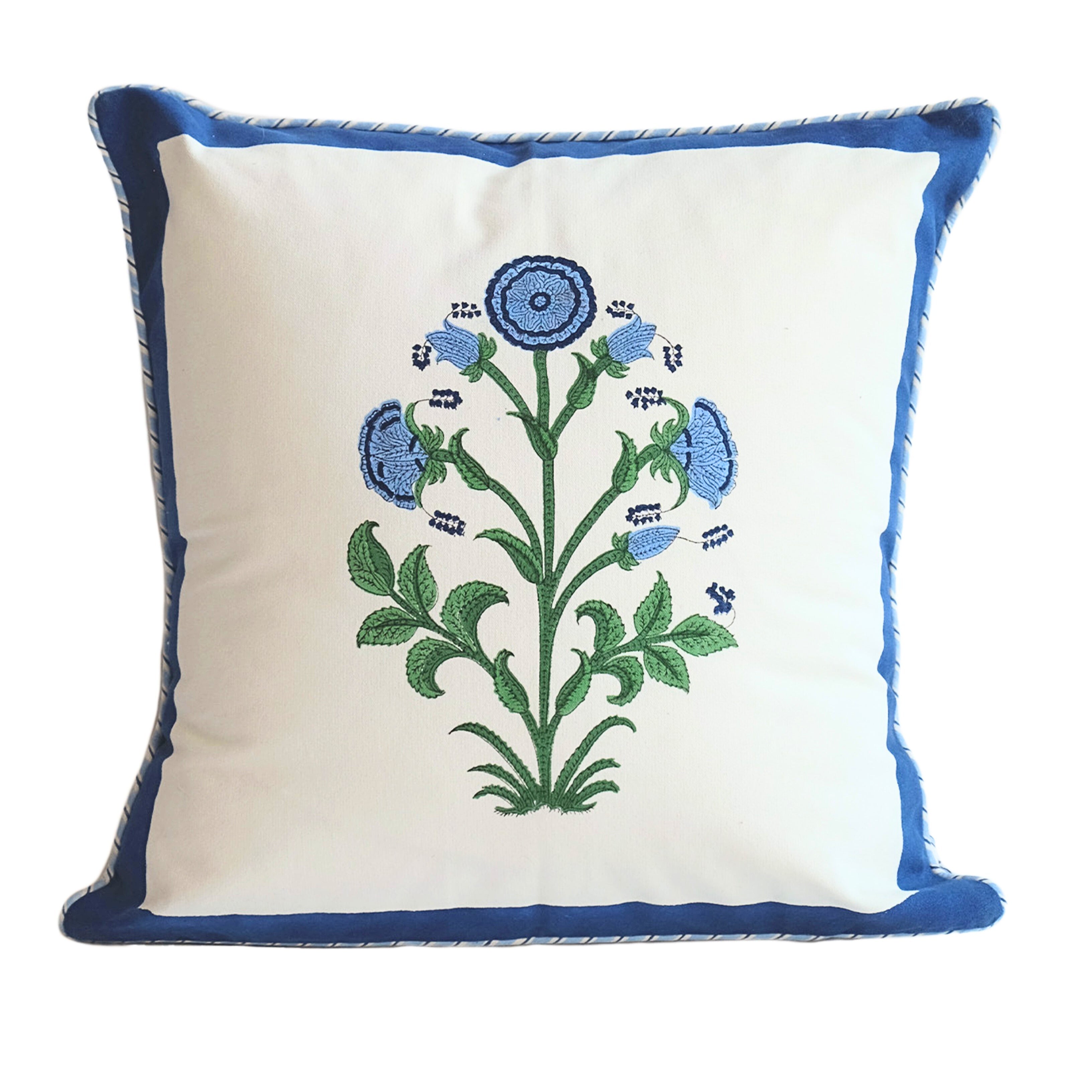 Cobalt Botanical Study Pillow