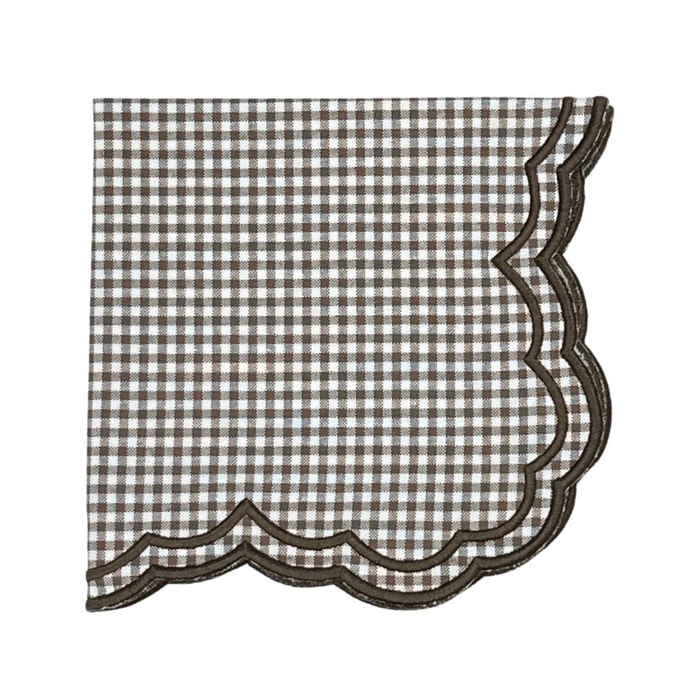 Flying Sheep Country Bettina Napkin - Cocoa Gingham (Set of 4)