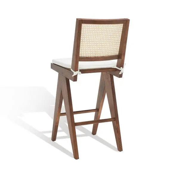 Safavieh Colette Walnut-Natural Rattan Barstool