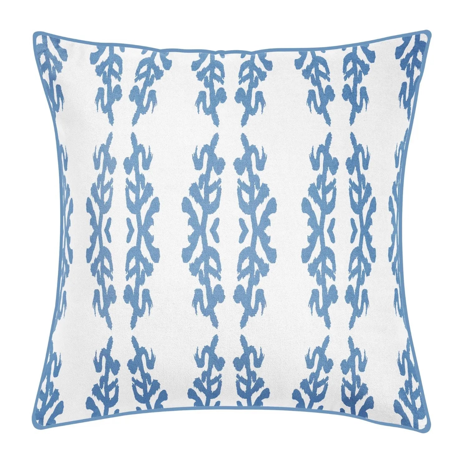 Coral Gardens Embroidered 22x22 Pillow, Blue