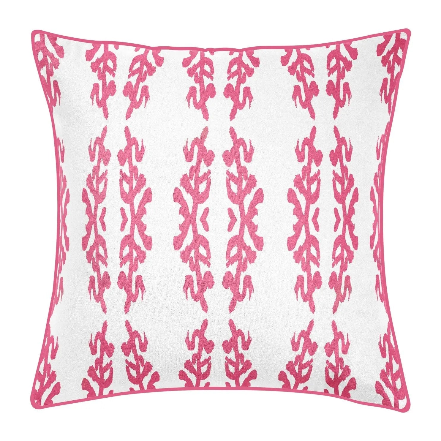 Coral Gardens Embroidered 22x22 Pillow, Hot Pink