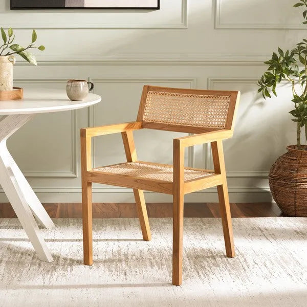 Cire Rattan Dining Chair in Natural with Teak Frame