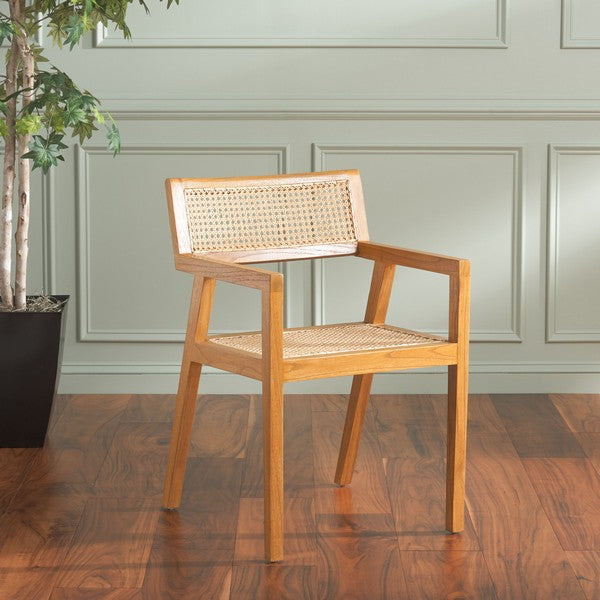 Cire Rattan Dining Chair in Natural with Teak Frame