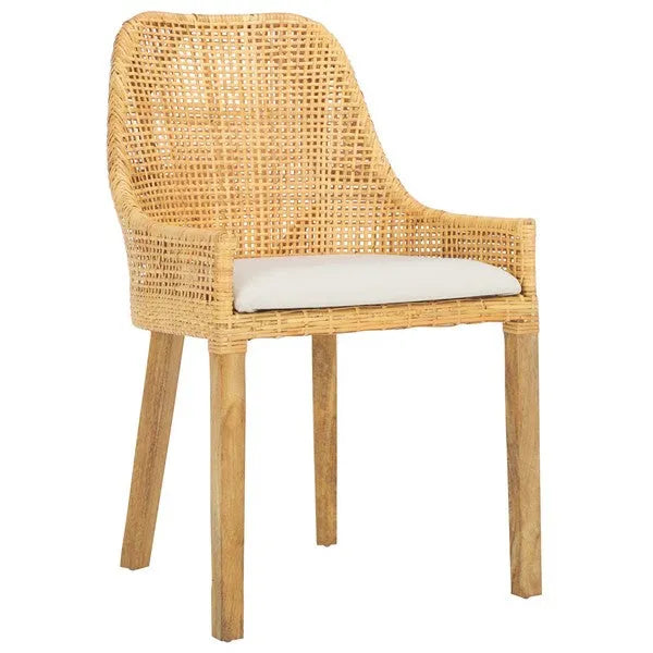 Altha Rattan Dining Chair in Dessert Brown with Cushion