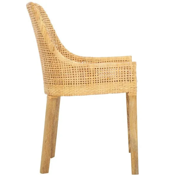 Altha Rattan Dining Chair in Dessert Brown with Cushion