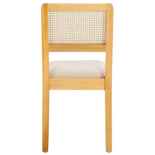 Suzetta Rattan Dining Chair in Natural/White with Cushion