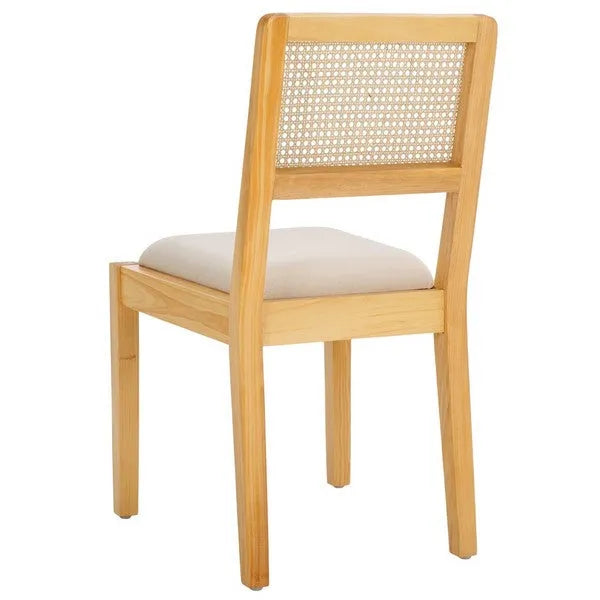 Suzetta Rattan Dining Chair in Natural/White with Cushion