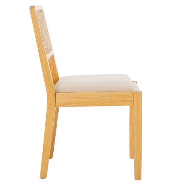 Suzetta Rattan Dining Chair in Natural/White with Cushion