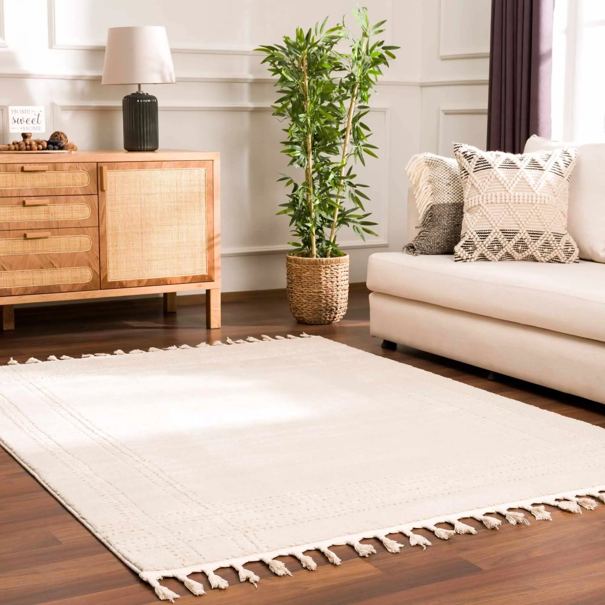 Ryuu Ivory Carved Area Rug