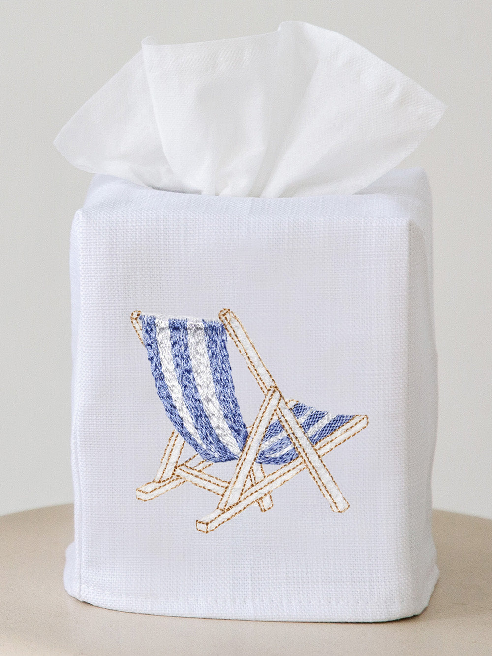 Tissue Box Cover, Deck Chair (Blue)