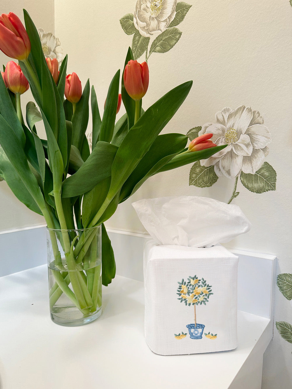 Tissue Box Cover, Lemon Topiary Tree