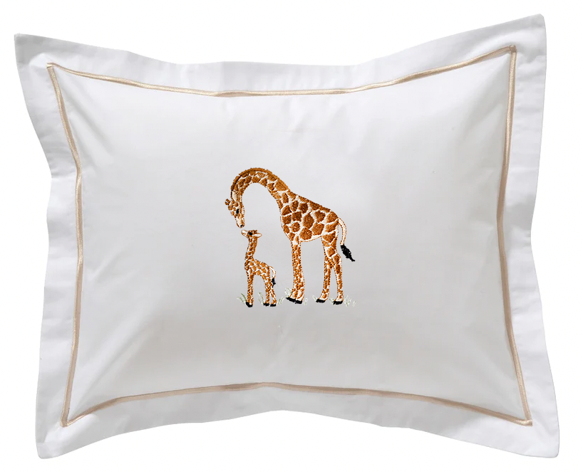 Baby Boudoir Pillow Cover, Giraffe & Baby