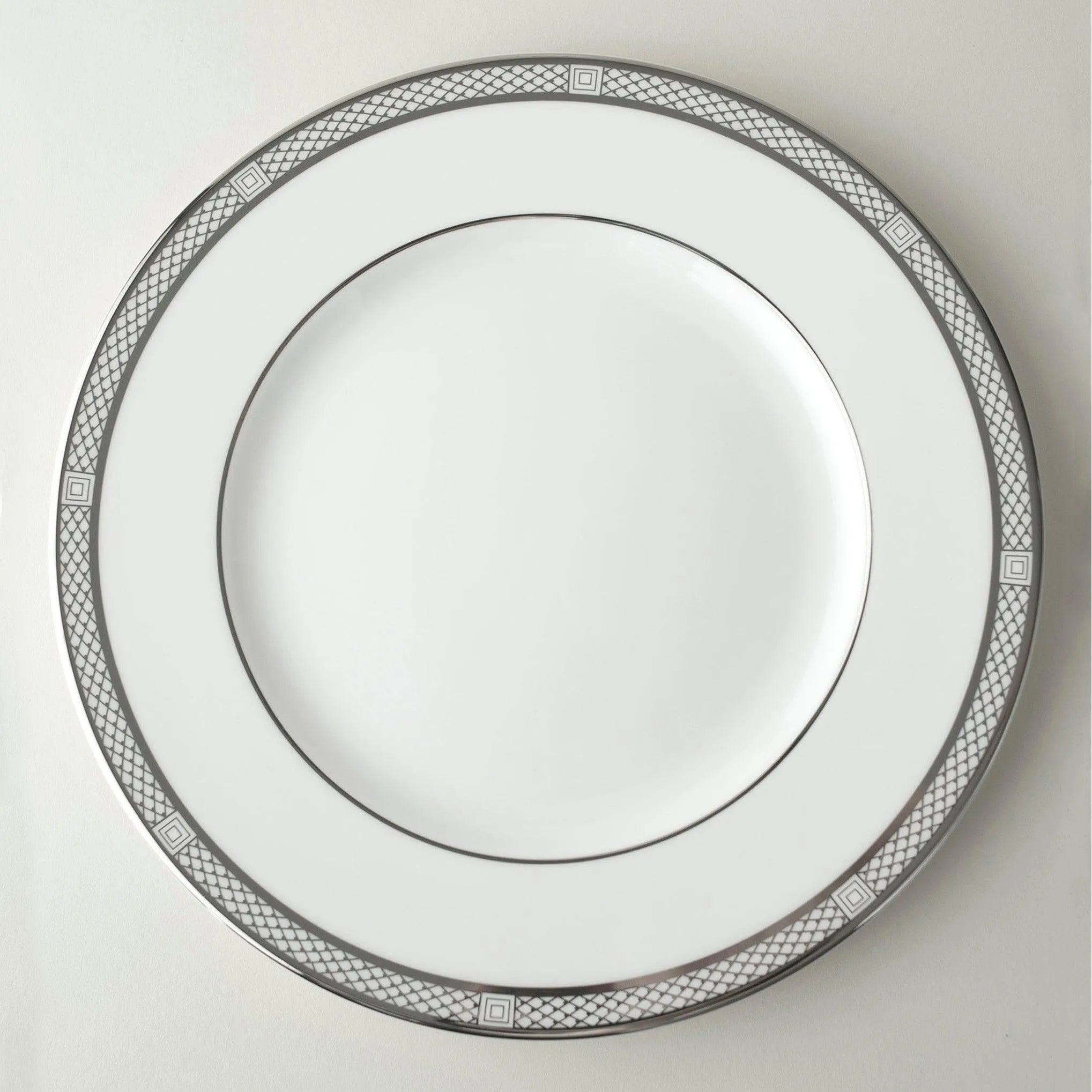 Caskata Wholesale Hawthorne Ice Platinum Simple Dinner Plate