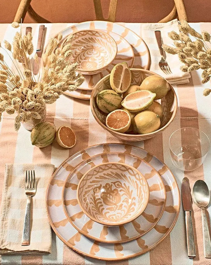 Salad plate with candy cane stripes