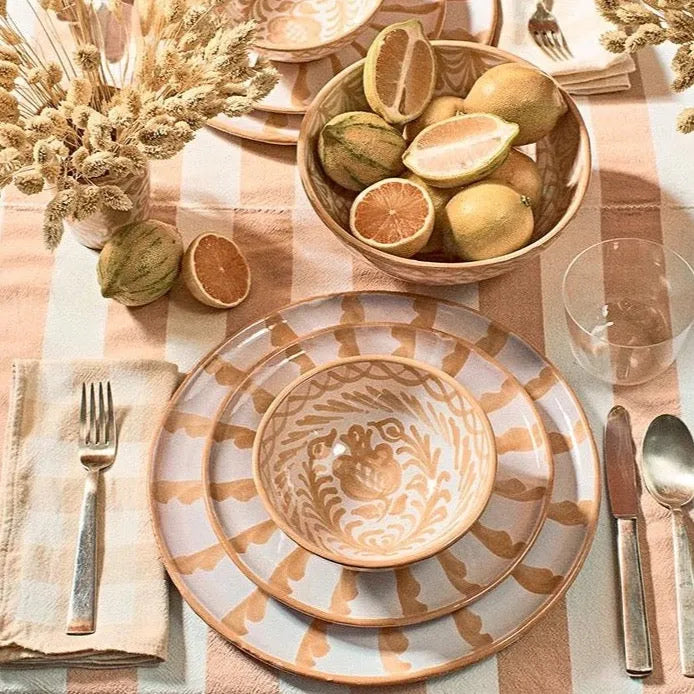 Dinner plate with candy cane stripes