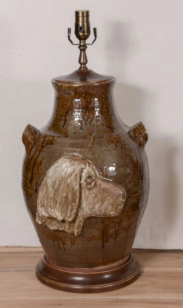 Pair of Pottery "Dog" Lamps