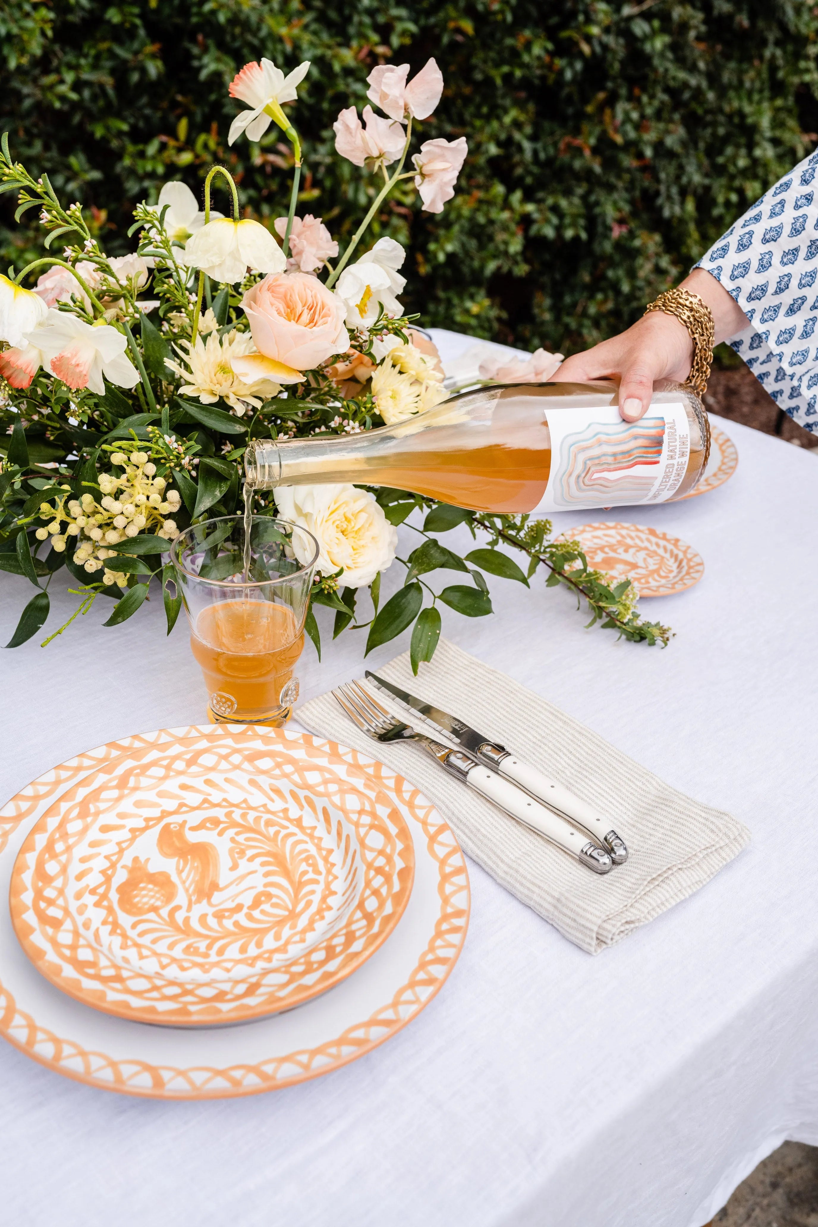 Salad plate with hand painted designs