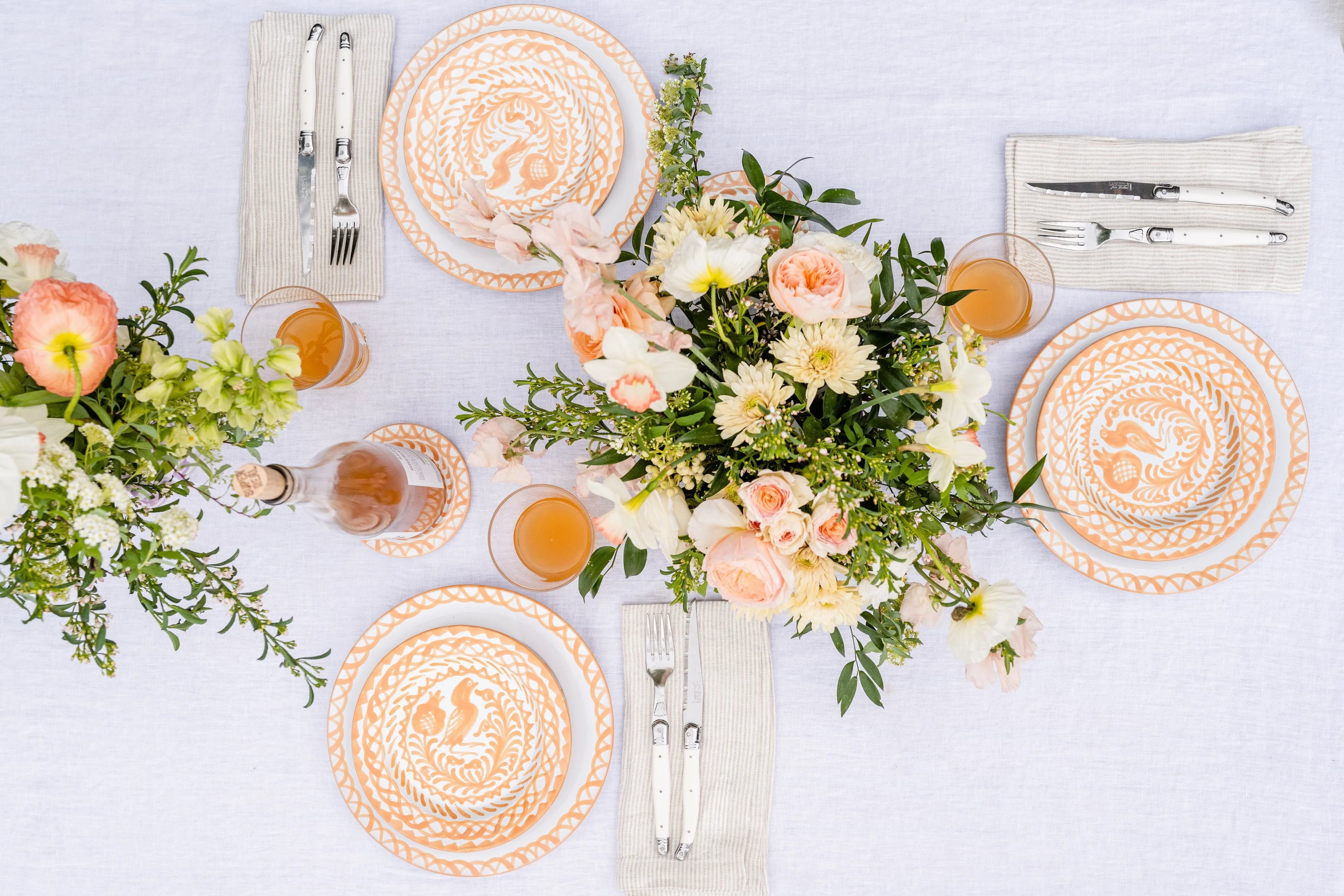 Salad plate with hand painted designs