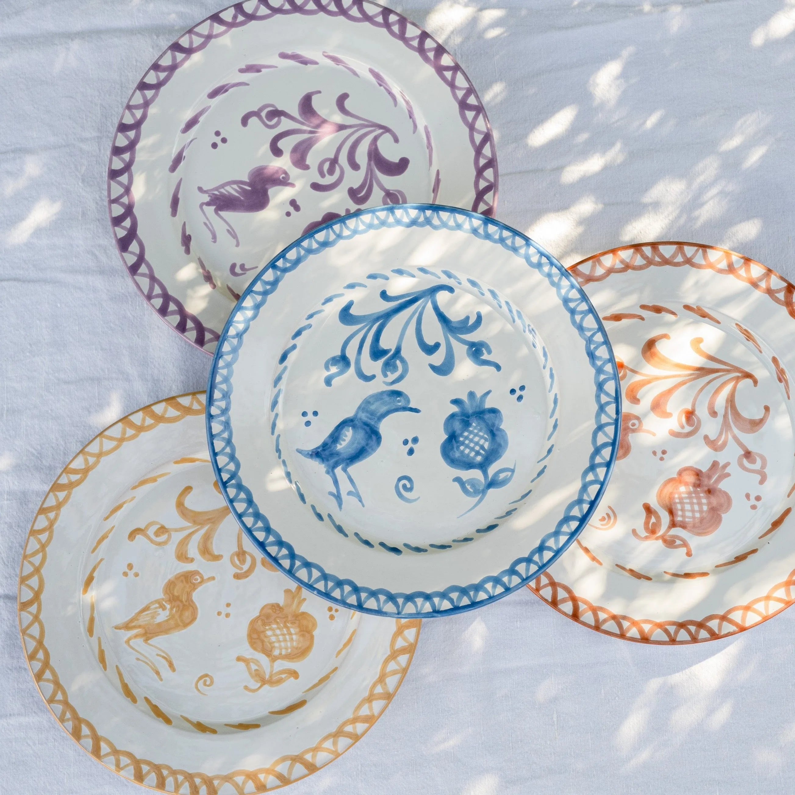 Dinner plate with hand painted designs