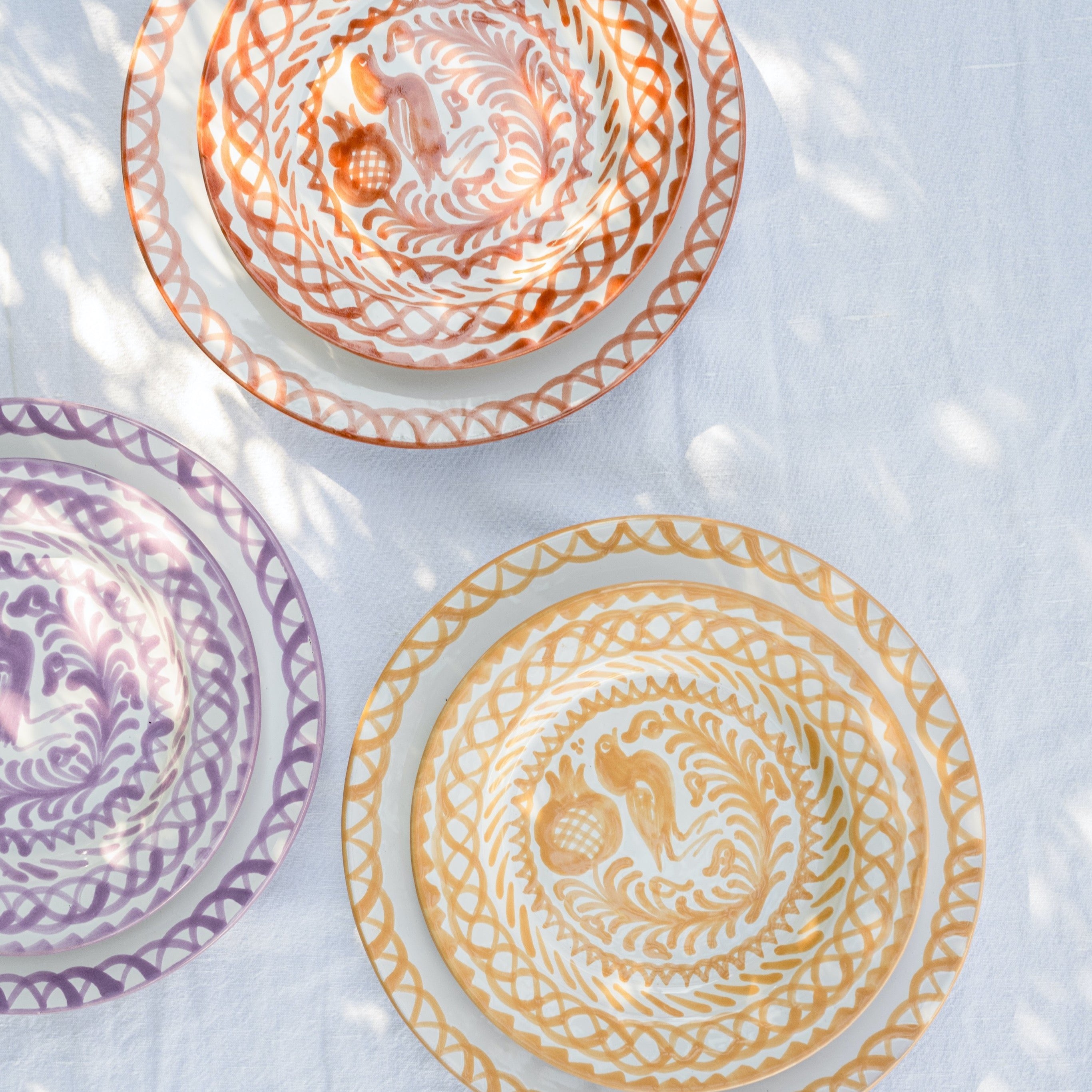 Salad plate with hand painted designs