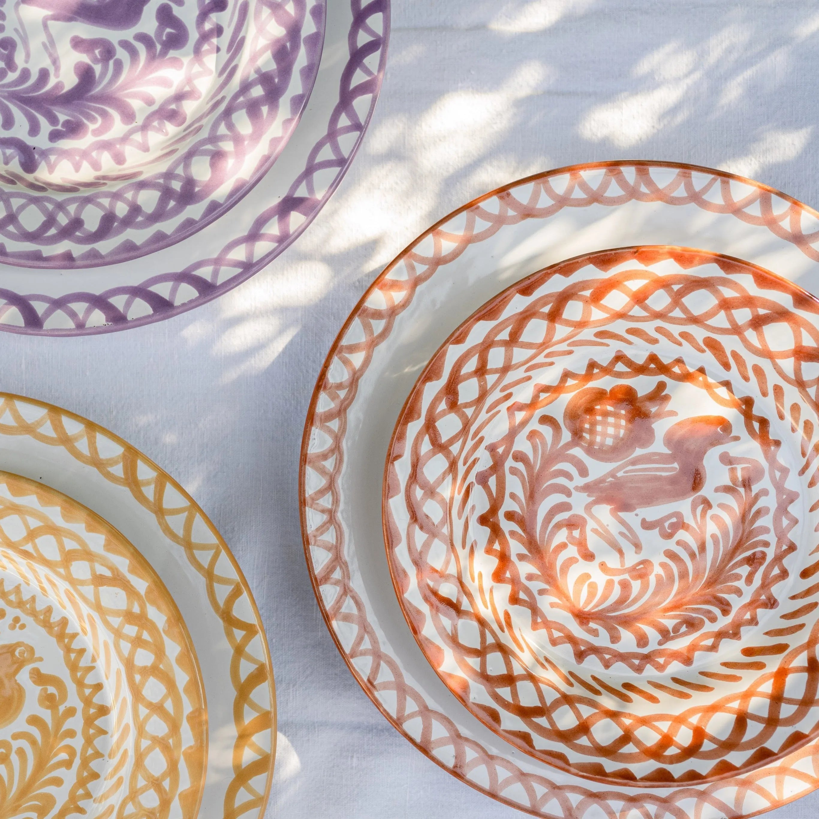 Salad plate with hand painted designs