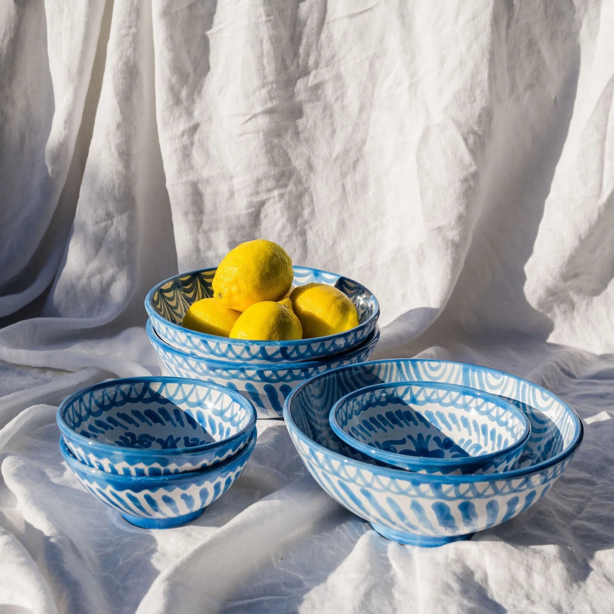 Medium bowl with hand painted designs