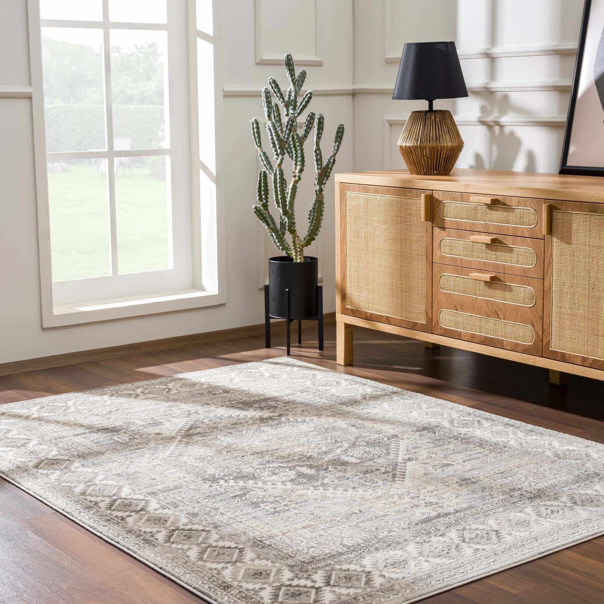 Brend Taupe Medallion Area Rug